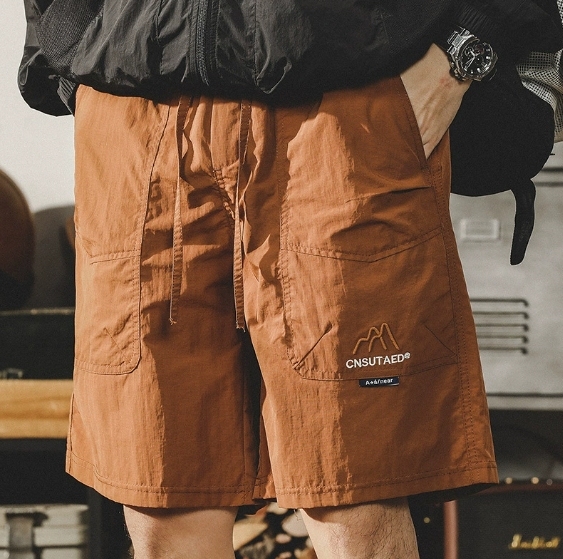 GorgeousBen Mountain style outdoor workwear shorts men's summer 2025 new loose American style trendy brand quick drying five quarter pants men.