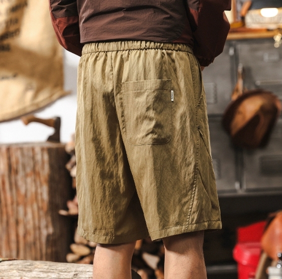 GorgeousBen Skin friendly and smooth Lyocell Tencel wrinkle resistant linen sports shorts men's summer loose thin cropped pants.