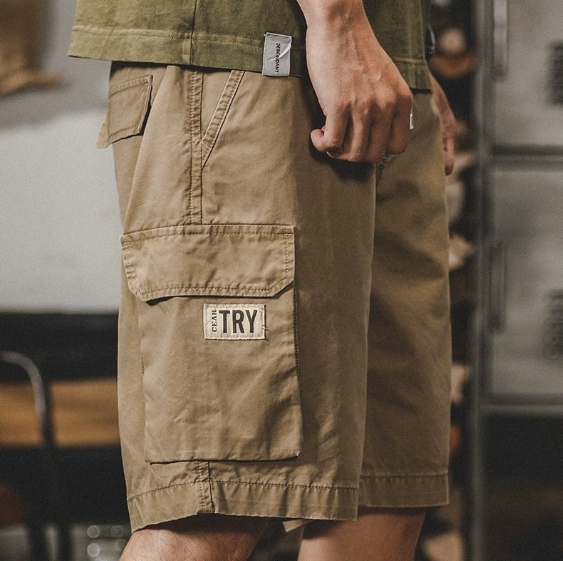 GorgeousBen American retro classic workwear pants men's loose casual shorts summer ins outdoor five quarter pants trend.