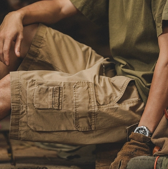 GorgeousBen American retro classic workwear pants men's loose casual shorts summer ins outdoor five quarter pants trend.