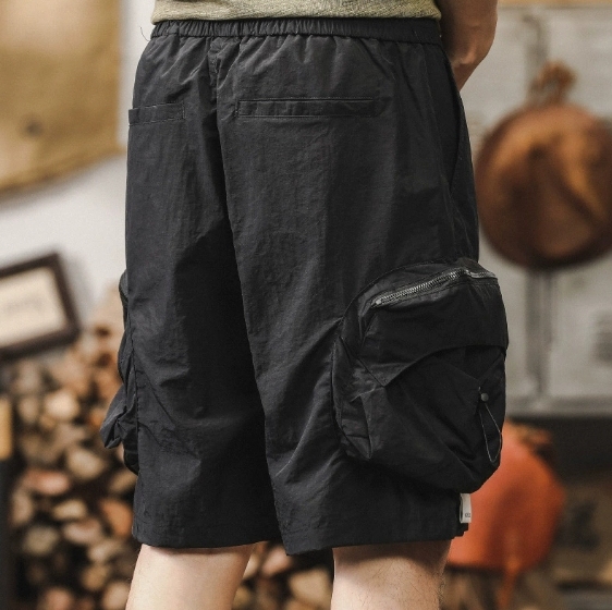 GorgeousBen American style cool waterproof work pants for men, summer loose oversized casual pants for men, outdoor functional quick drying five quarter pants