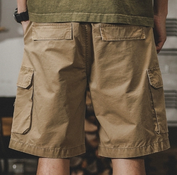 GorgeousBen American retro classic workwear pants men's loose casual shorts summer ins outdoor five quarter pants trend.