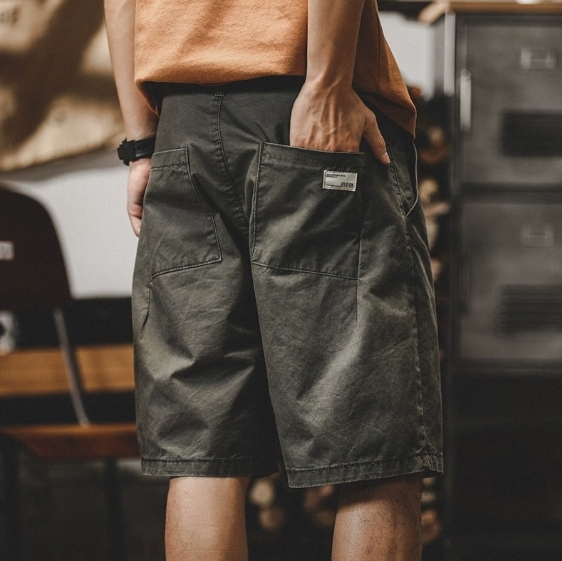 GorgeousBen American fashion brand short pants for men in summer, durable and casual workwear, 5-point pants for men, rugged and handsome, simple and casual mid length pants.