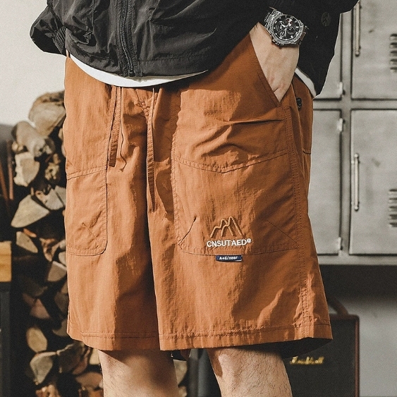 GorgeousBen Mountain style outdoor workwear shorts men's summer 2025 new loose American style trendy brand quick drying five quarter pants men.