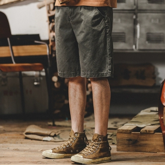GorgeousBen American fashion brand short pants for men in summer, durable and casual workwear, 5-point pants for men, rugged and handsome, simple and casual mid length pants.