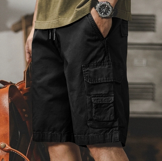 GorgeousBen American retro classic workwear pants men's loose casual shorts summer ins outdoor five quarter pants trend.