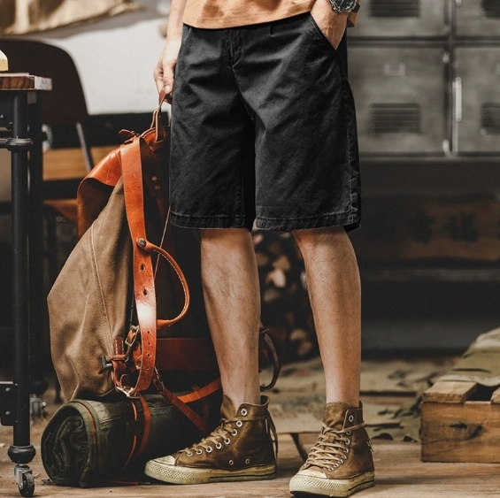 GorgeousBen American fashion brand short pants for men in summer, durable and casual workwear, 5-point pants for men, rugged and handsome, simple and casual mid length pants.