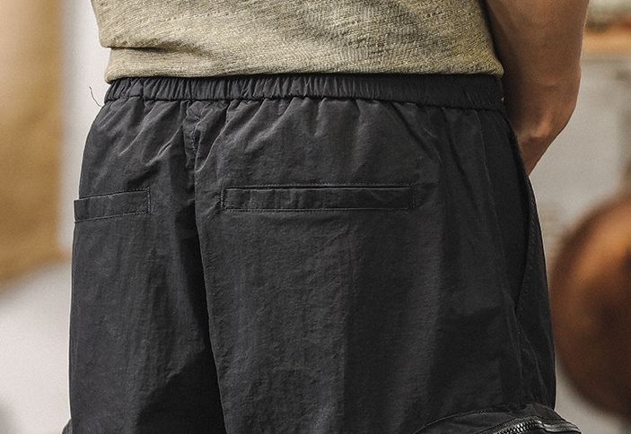GorgeousBen American style cool waterproof work pants for men, summer loose oversized casual pants for men, outdoor functional quick drying five quarter pants