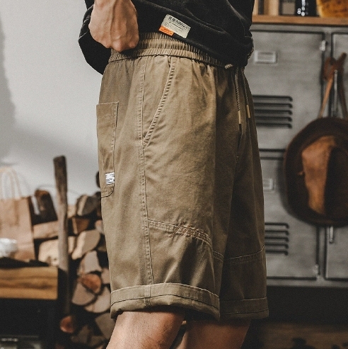 GorgeousBen American heavyweight retro workwear shorts men's summer fashion brand men's Japanese loose oversized casual five quarter pants men's fashion.