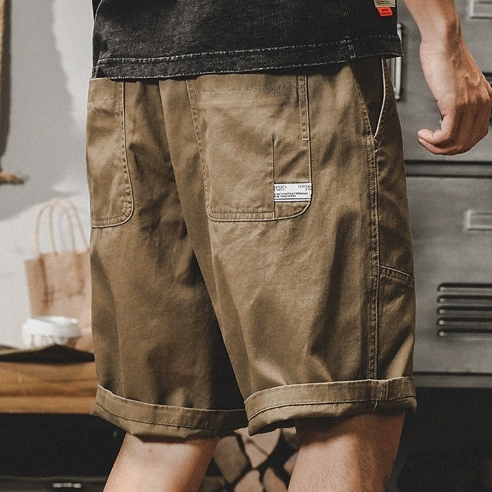 GorgeousBen American heavyweight retro workwear shorts men's summer fashion brand men's Japanese loose oversized casual five quarter pants men's fashion.