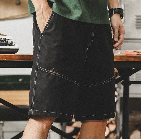 GorgeousBen American heavyweight retro workwear shorts men's summer fashion brand men's Japanese loose oversized casual five quarter pants men's fashion.
