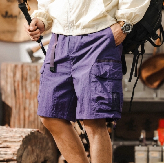 GorgeousBen American retro outdoor functional workwear shorts for men's summer 2025 new multi pocket loose men's five quarter pants.