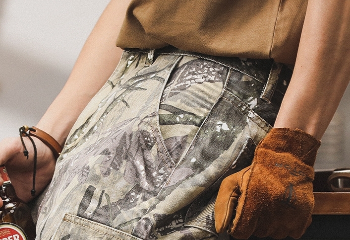 GorgeousBen American camouflage workwear shorts men's 2025 new loose oversized casual mid pants summer men's trendy brand five quarter pants.