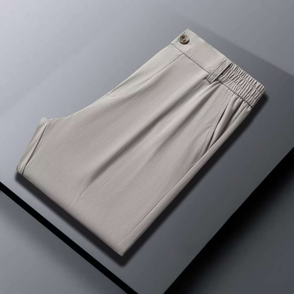 Men's High end men's thin 2025 ice silk pants, business casual trousers.
