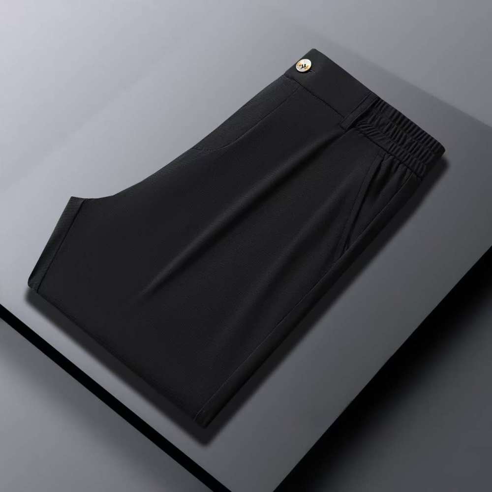 Men's High end men's thin 2025 ice silk pants, business casual trousers.