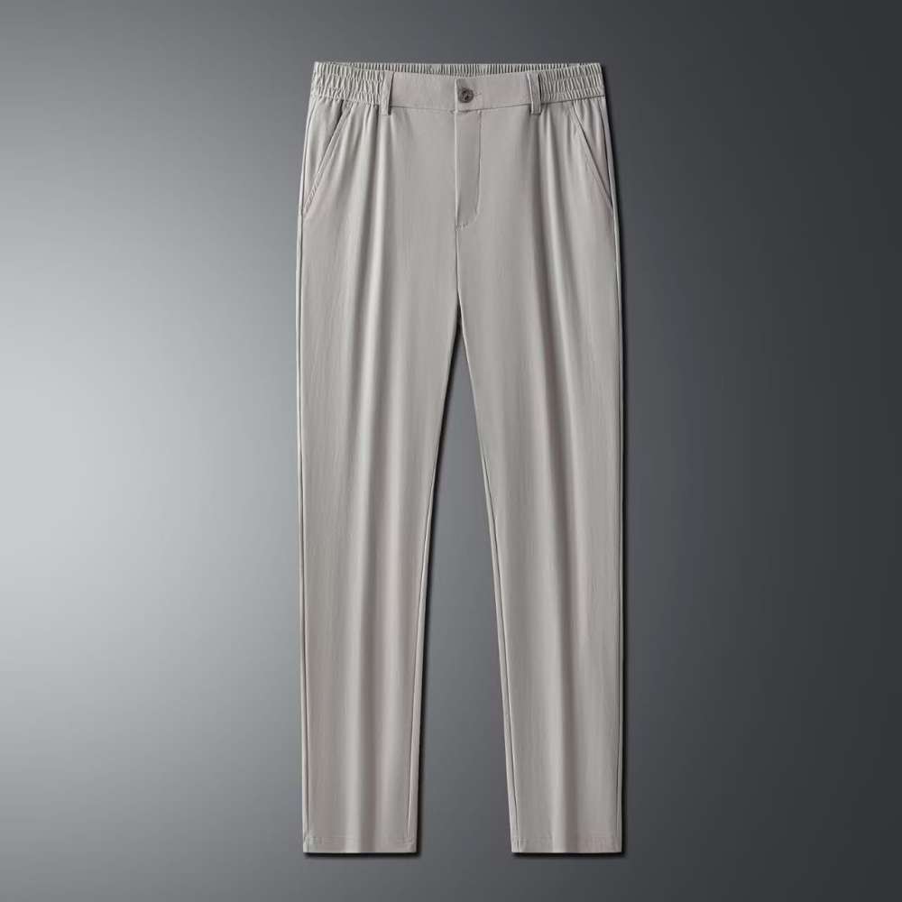 Men's High end men's thin 2025 ice silk pants, business casual trousers.