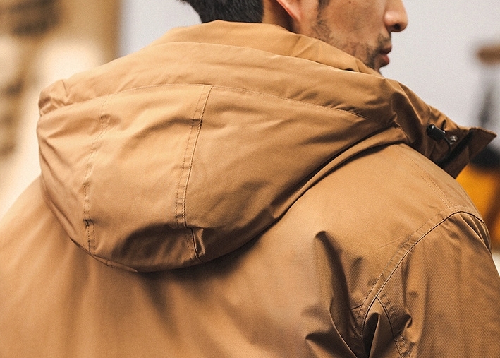 GorgeousBen Grey duck down tooling down jacket men's winter 2025 new outdoor hooded coat men's autumn and winter models.