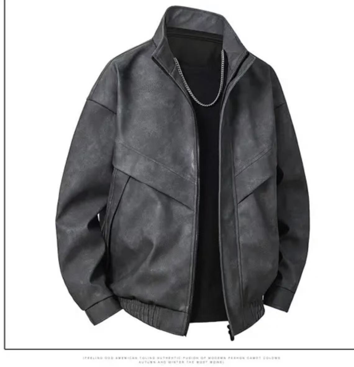 GorgeousBen Loose stand up collar trendy tie dye windproof men's jacket, European and American minimalist men's fashion.