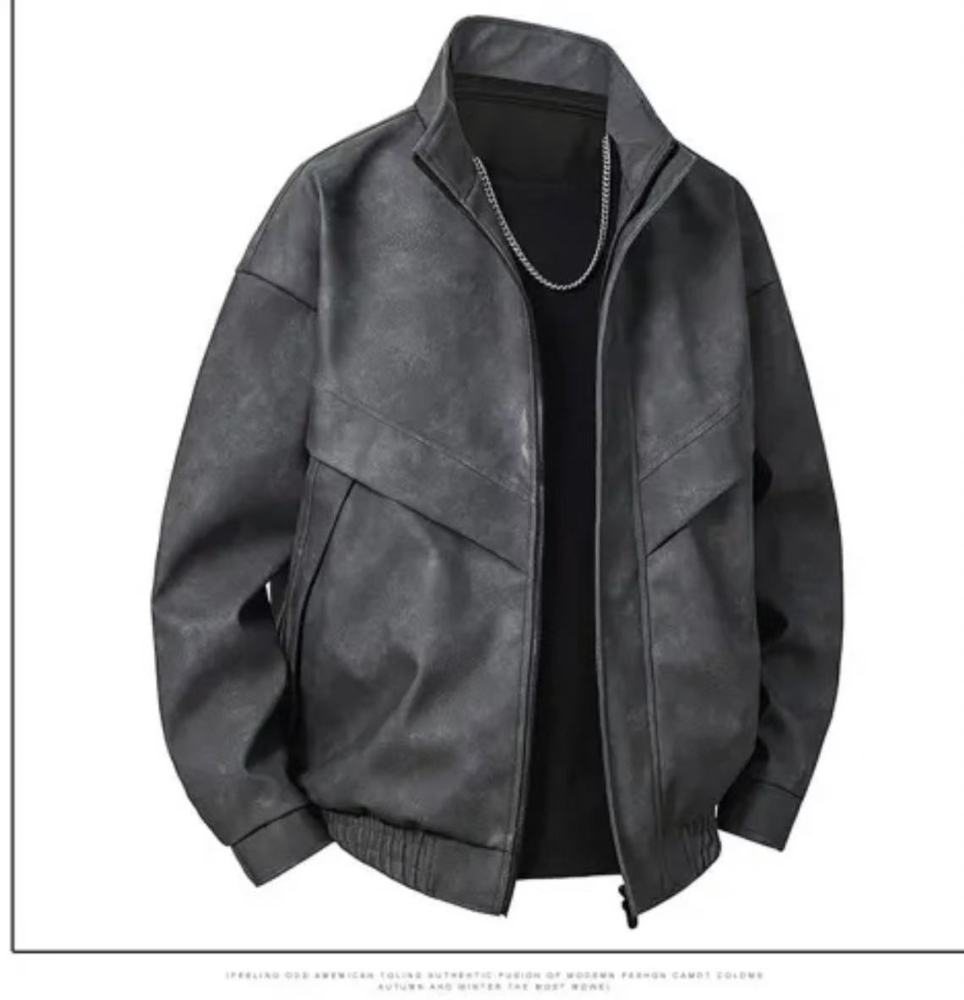 GorgeousBen Loose stand up collar trendy tie dye windproof men's jacket, European and American minimalist men's fashion.