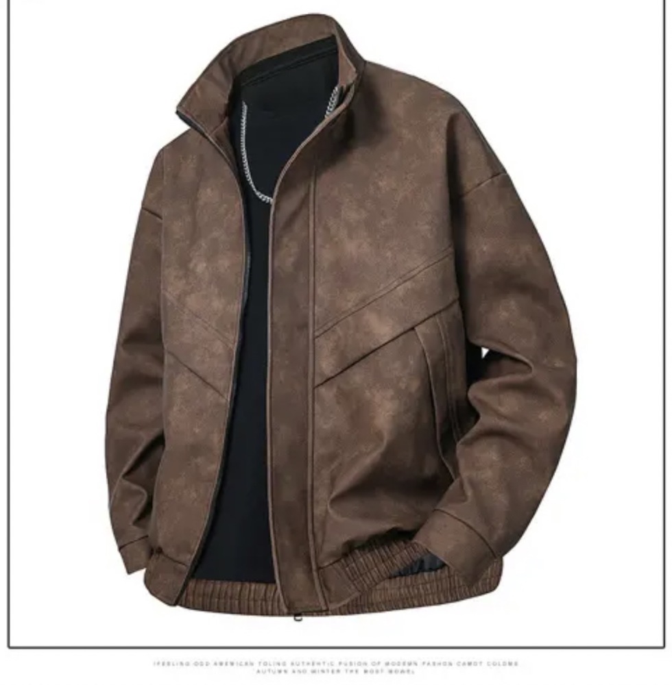 GorgeousBen Loose stand up collar trendy tie dye windproof men's jacket, European and American minimalist men's fashion.