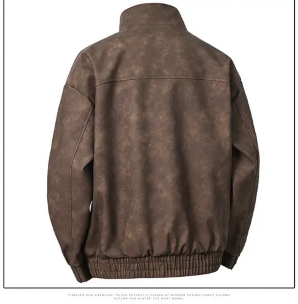 GorgeousBen Loose stand up collar trendy tie dye windproof men's jacket, European and American minimalist men's fashion.