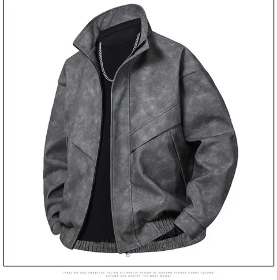 GorgeousBen Loose stand up collar trendy tie dye windproof men's jacket, European and American minimalist men's fashion.