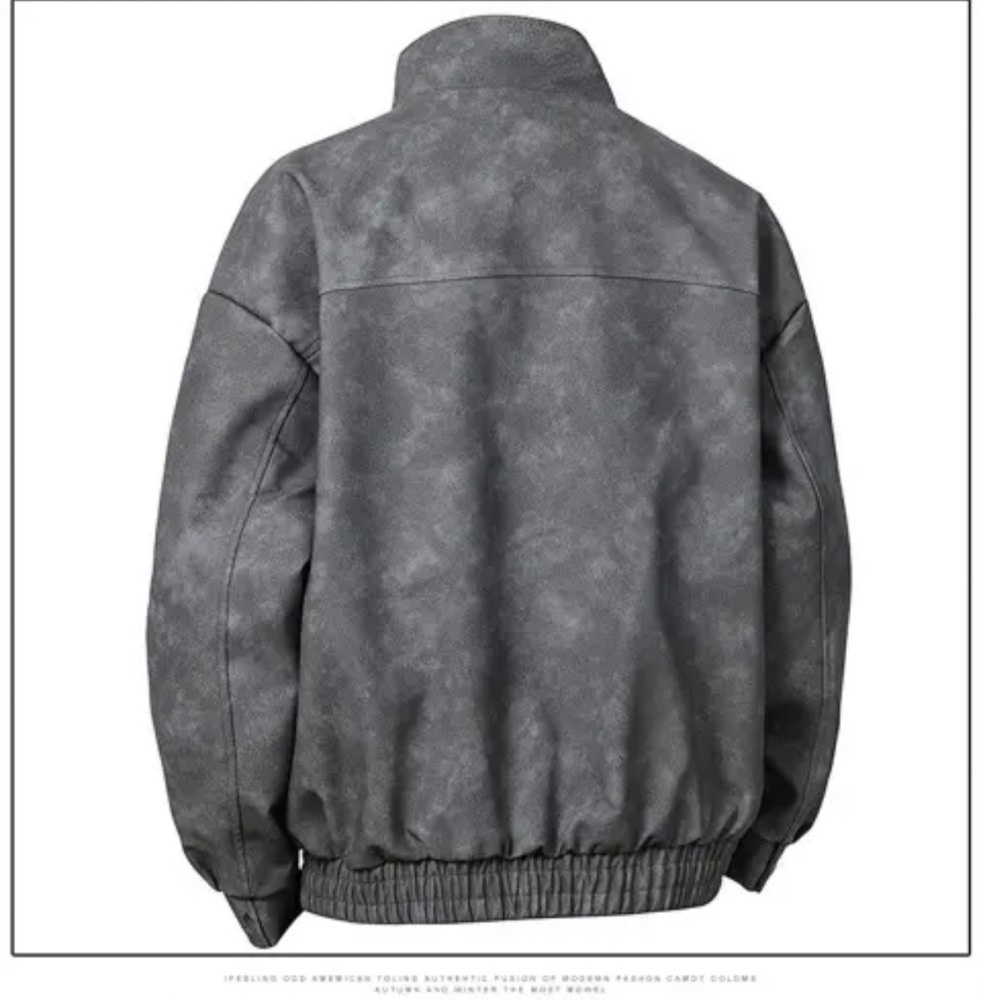 GorgeousBen Loose stand up collar trendy tie dye windproof men's jacket, European and American minimalist men's fashion.