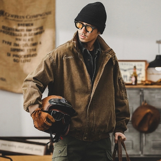 GorgeousBen American heavyweight retro jacket men's spring 2025 new loose trendy brand tough outdoor workwear jacket men's spring and autumn.