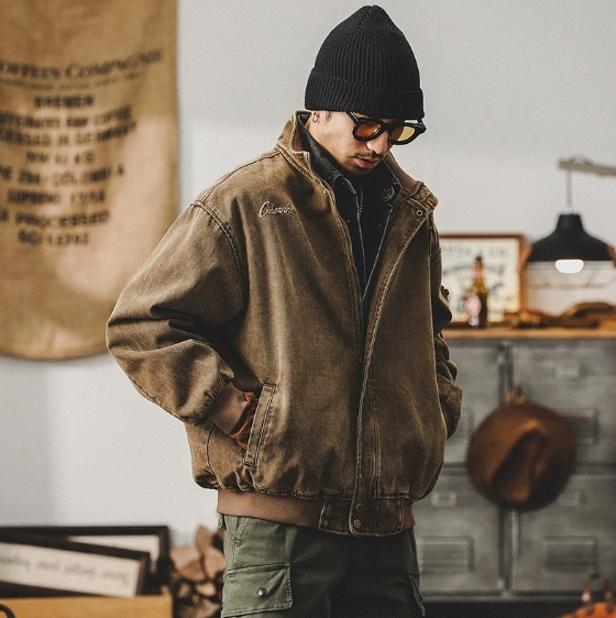 GorgeousBen American heavyweight retro jacket men's spring 2025 new loose trendy brand tough outdoor workwear jacket men's spring and autumn.