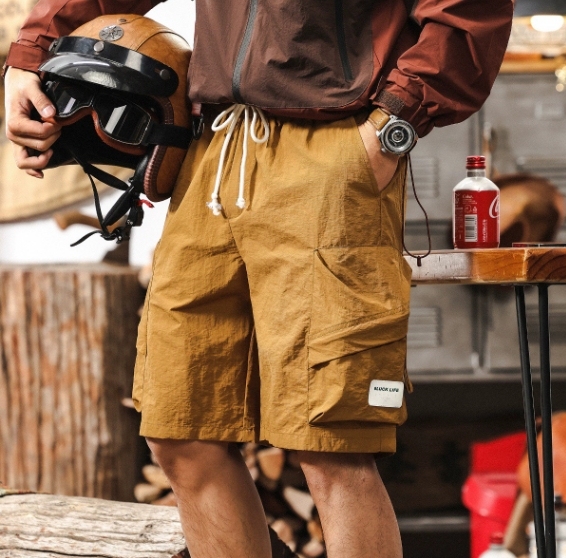 GorgeousBen American thin outdoor functional work shorts men's summer loose tactical hunting gear quick drying multi pocket five quarter pants men.