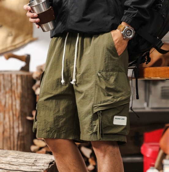 GorgeousBen American thin outdoor functional work shorts men's summer loose tactical hunting gear quick drying multi pocket five quarter pants men.
