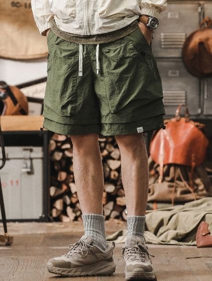 GorgeousBen Outdoor functional waterproof quick drying workwear short pants for men in summer, cool and trendy, two piece mountain style casual cropped pants