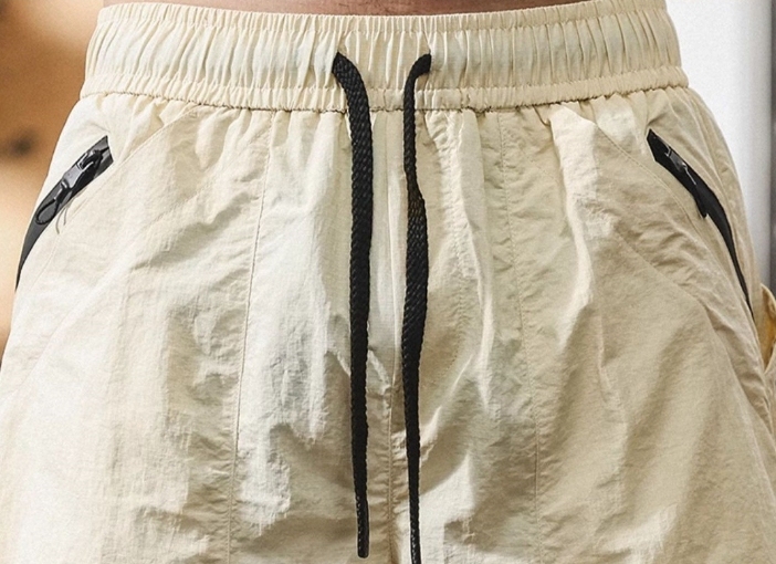 GorgeousBen American retro beige sports shorts men's summer lightweight wrinkle resistant quick drying workwear loose casual five quarter pants