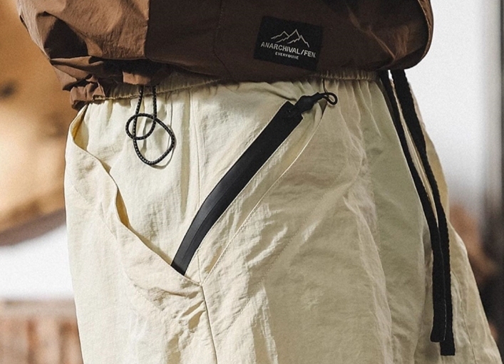 GorgeousBen American retro beige sports shorts men's summer lightweight wrinkle resistant quick drying workwear loose casual five quarter pants