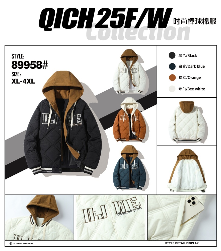 Read to ship -Men's versatile casual cotton jacket with pork ribs.