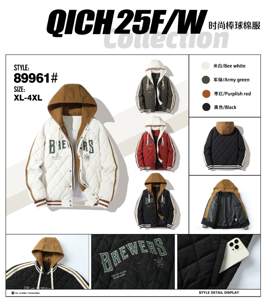 Read to ship -Men's Fashion baseball cotton jacket