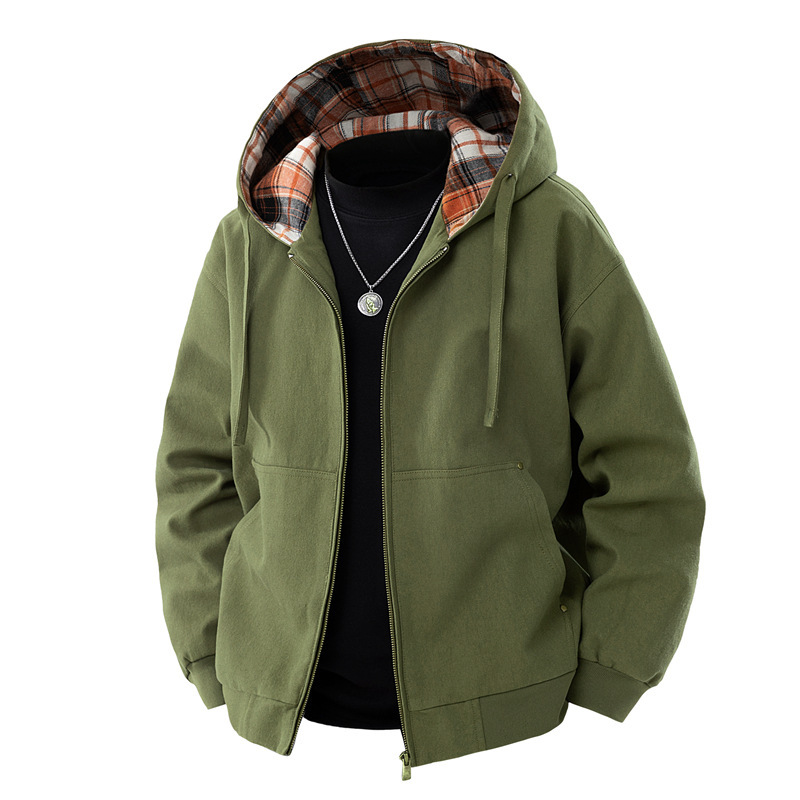 Spring and Autumn Fashion Hooded Jacket Simple Loose Sports Casual