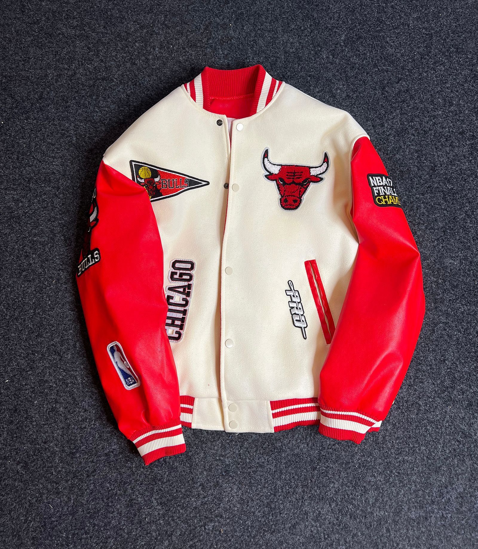 American high street men's fashion woolen baseball jacket, heavy embroidery, loose, retro flight suit coat for spring and autumn.