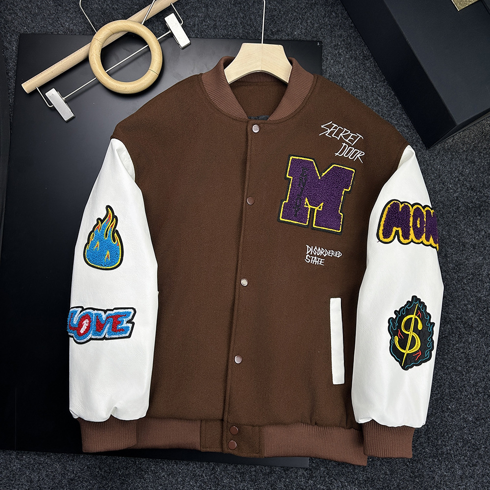 Embroidered jacket American retro baseball uniform