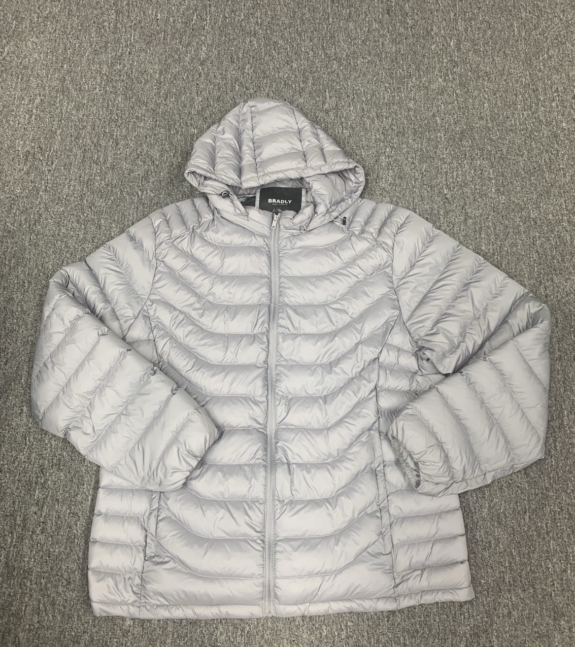 Read to ship- Men's  34/2000  Classic lightweight down jacket with hood for men; cotton coat.