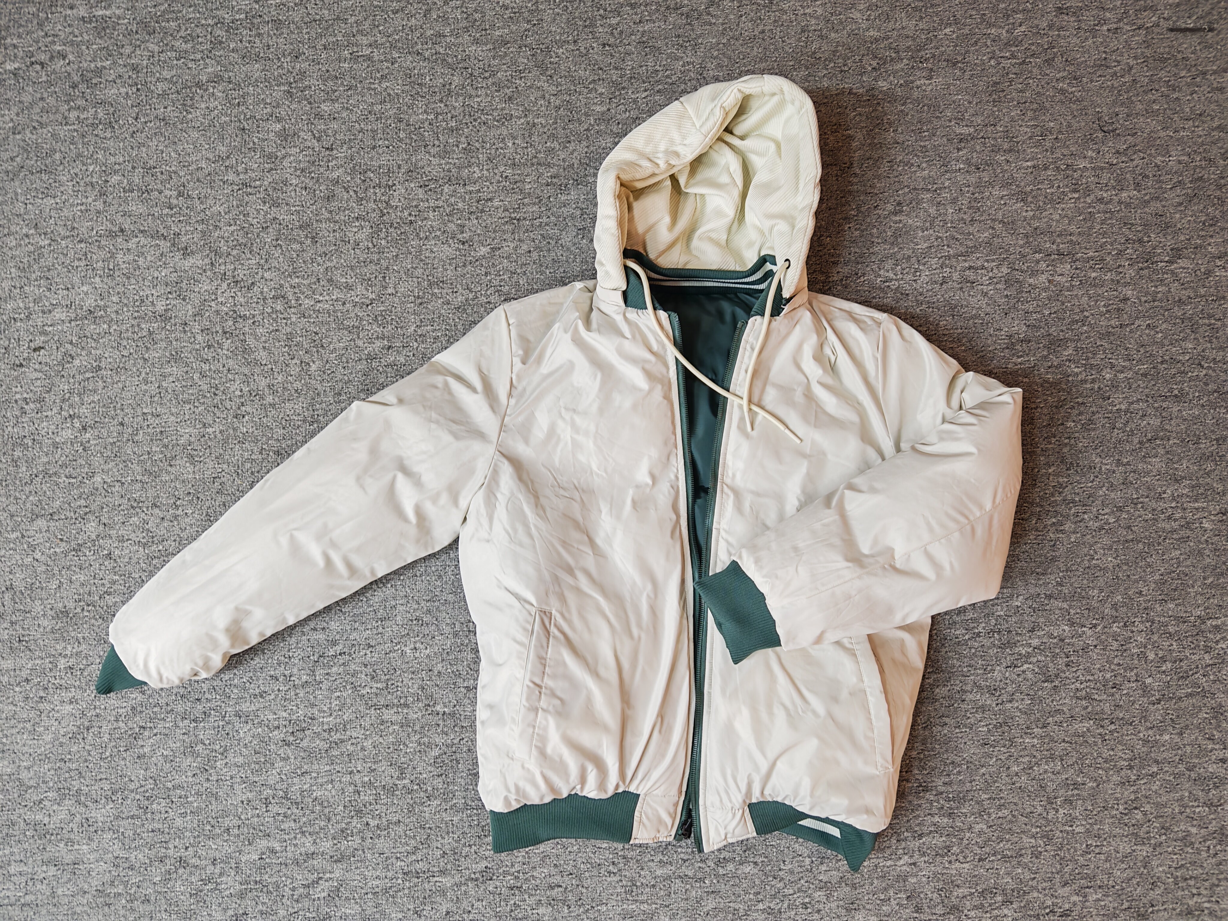 Read to ship- Men's Italian hooded cotton jacket，double face jacket