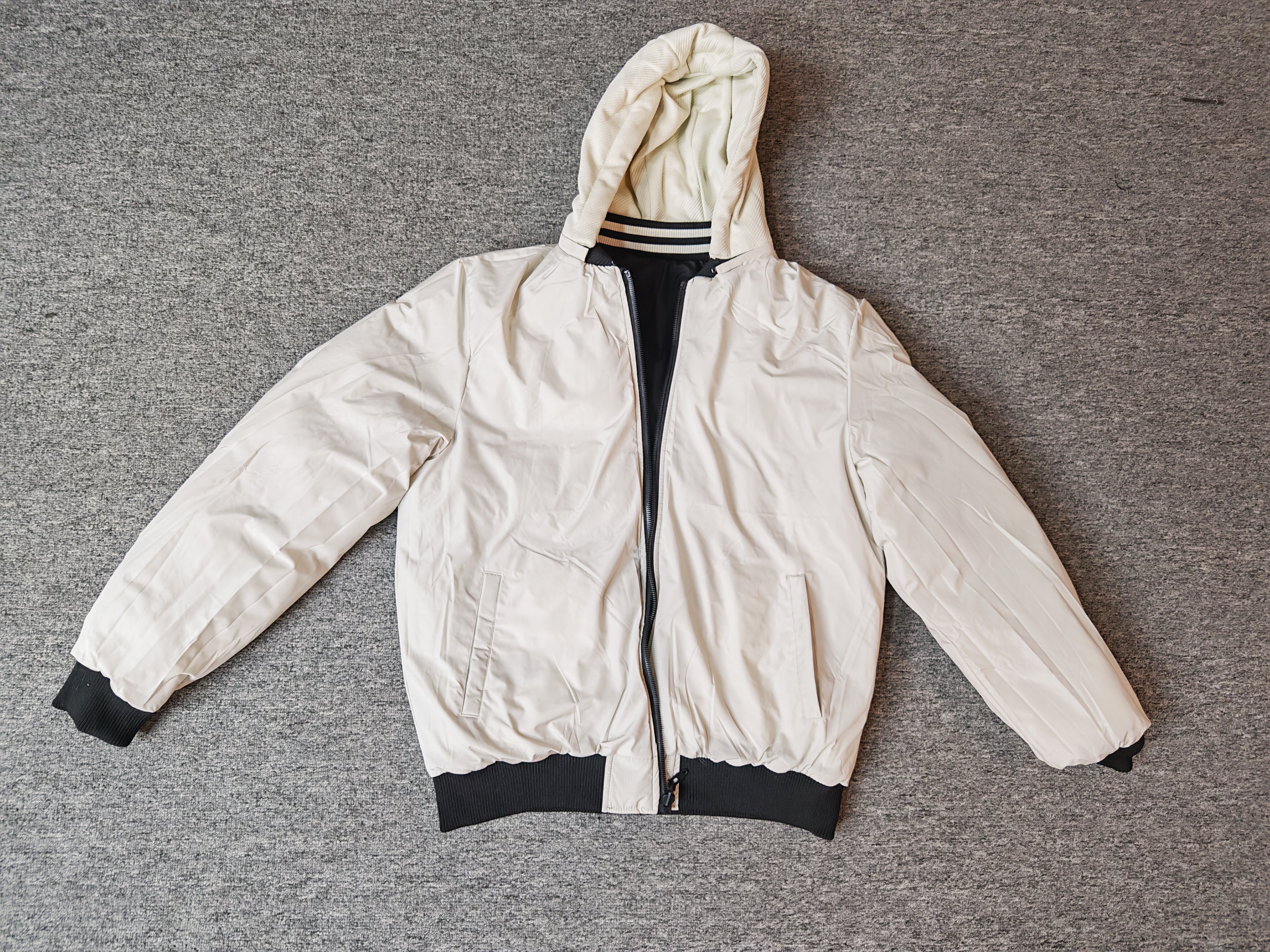 Read to ship- Men's Italian hooded cotton jacket，double face jacket