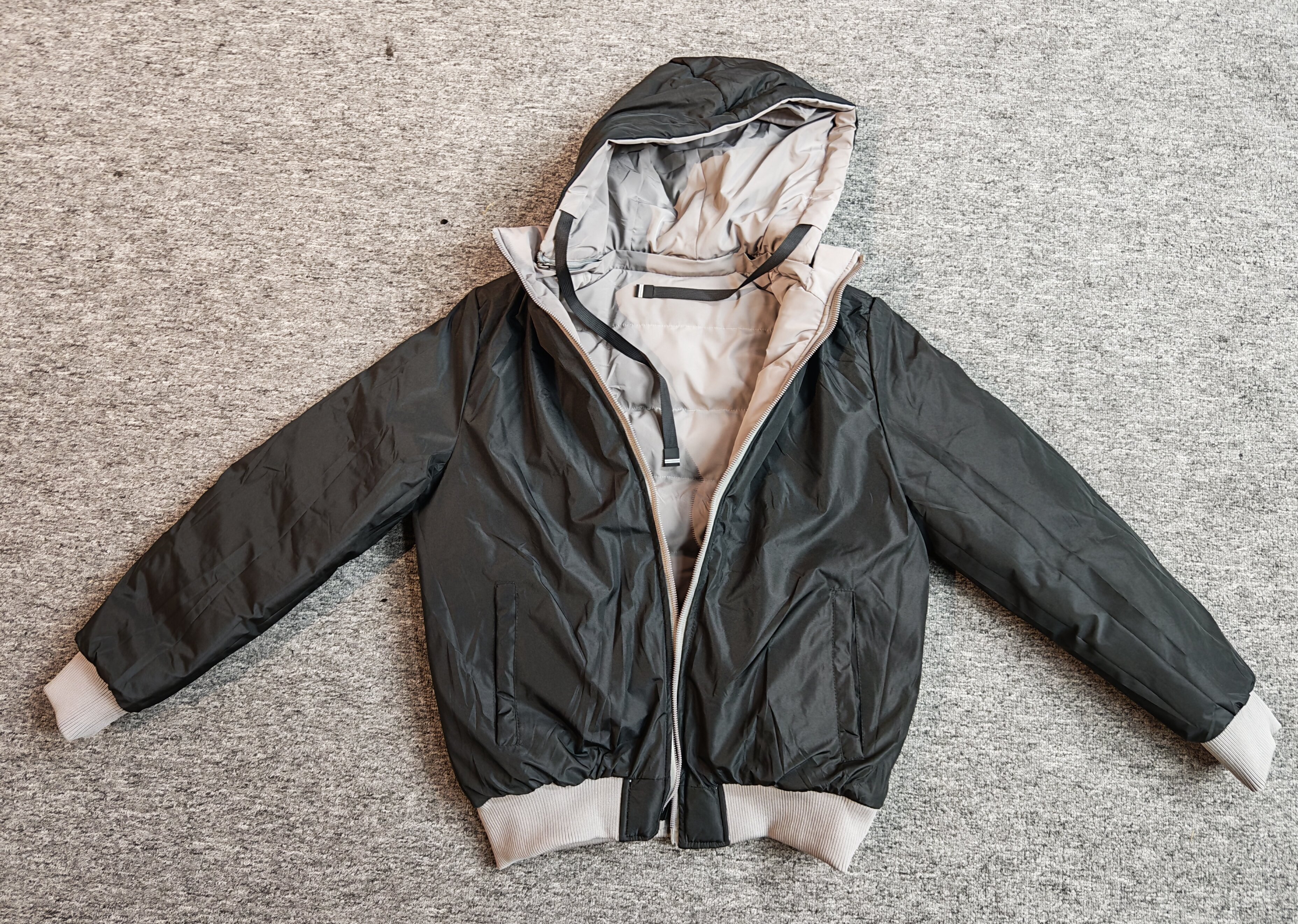 Read to ship- Men's cotton jacket with a hat; trendy, casual, handsome, versatile double face jacket