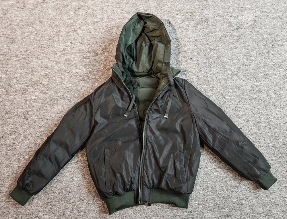 Read to ship- Men's cotton jacket with a hat; trendy, casual, handsome, versatile double face jacket