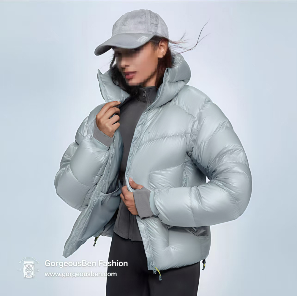 GorgeousBen Boying Unisex Hooded Zipper Closure Lightweight Warm Down Jacket Winter Thick Puffer Coat with Customizable Logo