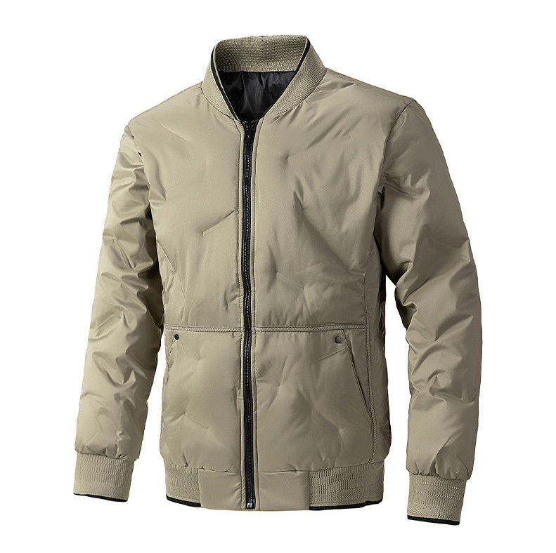 GorgeousBen New down cotton jacket men's plus size winter thick warm bread jacket short baseball collar jacket trendy