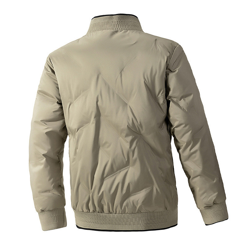 GorgeousBen New down cotton jacket men's plus size winter thick warm bread jacket short baseball collar jacket trendy