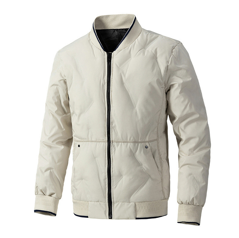 GorgeousBen New down cotton jacket men's plus size winter thick warm bread jacket short baseball collar jacket trendy