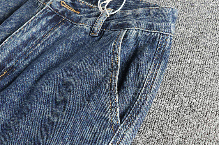 GorgeousBen Spring and Autumn New Style Reverse Wear Design Loose Jeans for Male Couples with Split Retro Casual Versatile Washed Pants