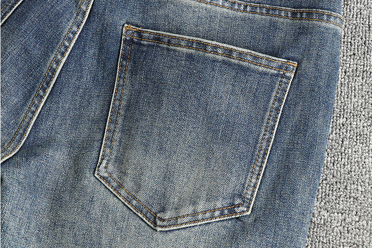 GorgeousBen Heavy water washed vintage blue washed jeans men's small straight leg version American high street trendy youth long pants